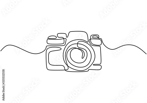 Fotomural One line drawing of camera linear style