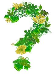 Wall Mural - Question Mark Leaves Nature Illustration