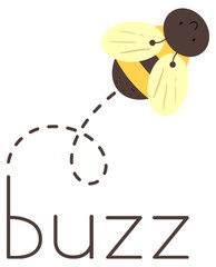 Wall Mural - Bee Onomatopoeia Sound Buzz Illustration