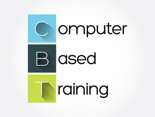 Poster - CBT - Computer Based Training acronym, education concept background