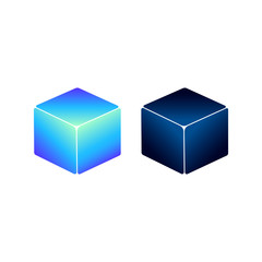 Poster - Cube for web and Apps or box, package icon in modern colour design concept on isolated white background. EPS 10 vector.