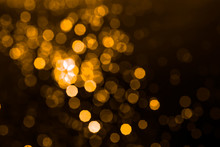 Yellow Bokeh Abstract Light Background. Beautiful Images From Steam And Lights