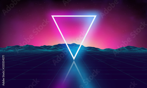 Fotografía Retro futuristic background for game
