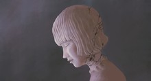 Broken Young Woman Sculpture Surreal Painting