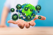 © vegefox.com - Virus abstract background. protection Genetics  3d