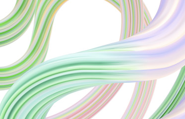 Aufkleber - Abstract 3d art brush stroke background. Colorful geometic wavy line shape composition wallpaper. Stripes pattern.