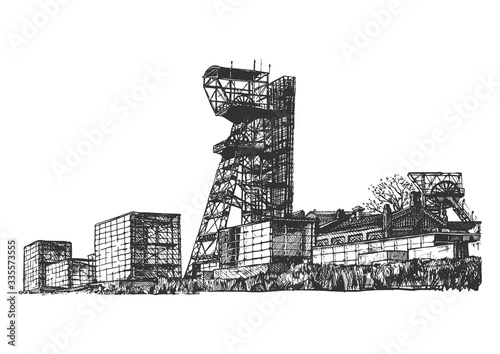 illustration of Shaft mining