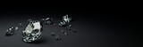Fototapeta  - 3D Rendering many size diamonds on dark gray  surface