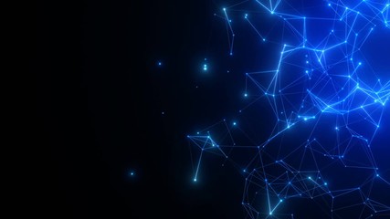 Wall Mural - Blue technology light animation black background