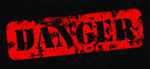 Poster - grunge danger sign on white background