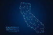 © Whatever - Abstract mesh line and point scales on dark background with map of California. Wire frame 3D mesh polygonal network line, design sphere, dot and Structure. Vector illustration eps 10.