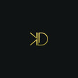 © Brand Lee - Creative modern elegant trendy unique artistic KD DK D K initial based letter icon logo