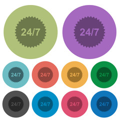 Sticker - 24 hours seven sticker color darker flat icons