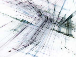 Poster - Abstract blue on black background element. Fractal graphics 3d illustration. Science or technology concept.