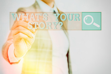 Poster - word writing text what is your storyquestion. business photo showcasing manner of asking demonstrati