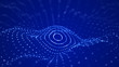 © ihor - Abstract blue futuristic background. Big data visualization. Digital dynamic wave of particles. 3D rendering.