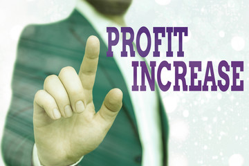 Poster - Text sign showing Profit Increase. Business photo showcasing the growth in the amount of revenue gained from a business