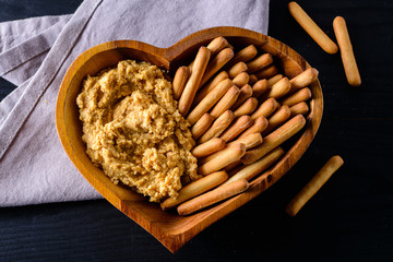 Wall Mural - hummus and bread sticks