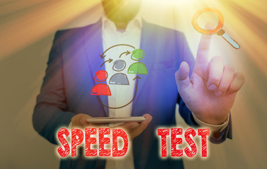 Poster - Text sign showing Speed Test. Business photo text psychological test for the maximum speed of performing a task