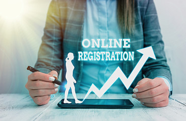 Leinwandbilder - Handwriting text writing Online Registration. Conceptual photo System for subscribing or registering via the Internet