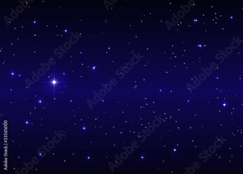 Cuadros en Lienzo big bright star background against dark blue starry night sky