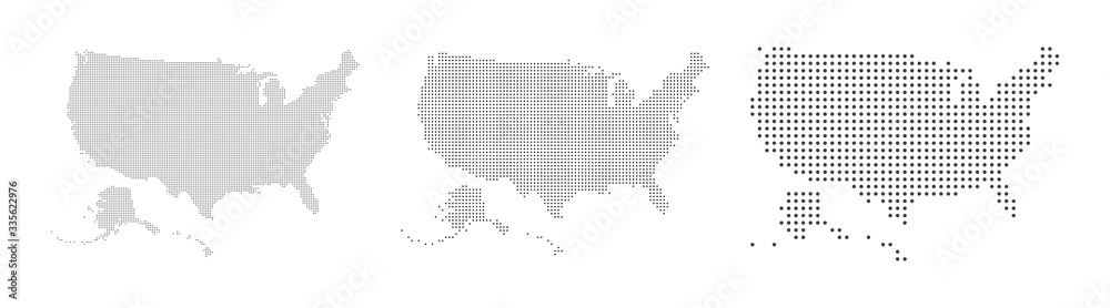 Abstract USA or United States of America Map with dot Pixel Spot Modern ...