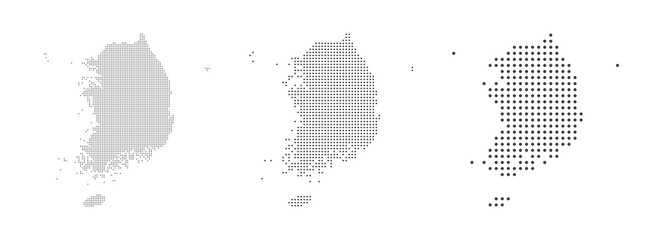 Wall Mural - Abstract South Korea Map with dot Pixel Spot Modern Concept Design Isolated on White background Vector illustration.