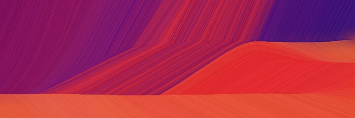 Poster - elegant abstract curved lines colorful header with crimson, dark moderate pink and indigo colors. elegant curved lines with fluid flowing waves and curves
