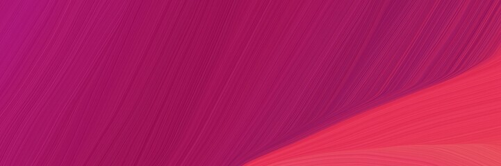 Poster - elegant abstract curved lines colorful banner with dark moderate pink, moderate pink and medium violet red colors. elegant curved lines with fluid flowing waves and curves