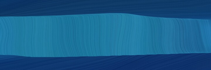 Poster - elegant abstract curved lines surreal horizontal header with teal blue, midnight blue and steel blue colors. elegant curved lines with fluid flowing waves and curves