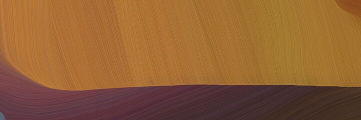 Poster - elegant abstract curved lines colorful horizontal banner with sienna, old mauve and peru colors. elegant curved lines with fluid flowing waves and curves