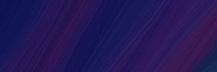 Poster - elegant abstract curved lines modern designed horizontal banner with very dark violet, midnight blue and very dark magenta colors. elegant curved lines with fluid flowing waves and curves