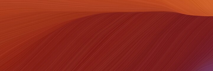 Poster - elegant abstract curved lines moving header design with saddle brown, coffee and firebrick colors. elegant curved lines with fluid flowing waves and curves