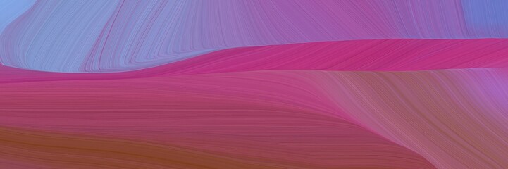 Poster - elegant abstract curved lines decorative horizontal banner with antique fuchsia, moderate pink and medium purple colors. elegant curved lines with fluid flowing waves and curves