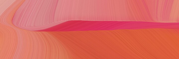 Poster - elegant abstract curved lines colorful designed horizontal header with indian red, dark salmon and coffee colors. elegant curved lines with fluid flowing waves and curves