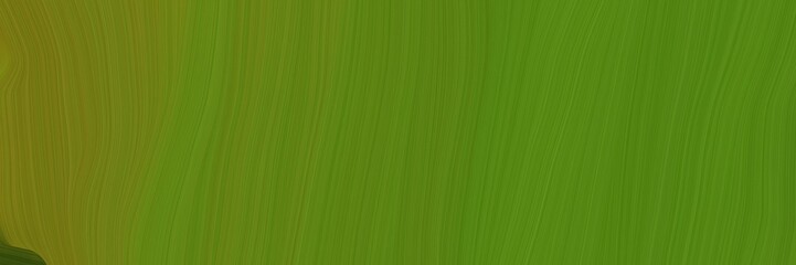 Poster - elegant abstract curved lines moving horizontal banner with dark green, olive drab and very dark green colors. elegant curved lines with fluid flowing waves and curves