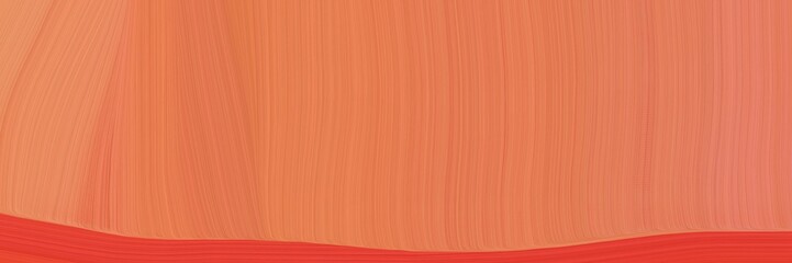 Poster - elegant abstract curved lines artistic banner with coral, crimson and tomato colors