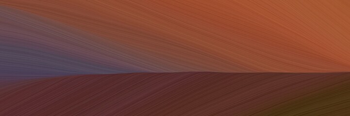 Poster - elegant abstract curved lines surreal horizontal banner with old mauve, sienna and brown colors