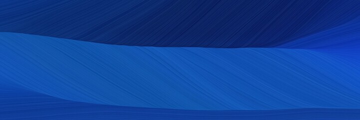 Poster - elegant abstract curved lines surreal header design with strong blue and midnight blue colors. elegant curved lines with fluid flowing waves and curves
