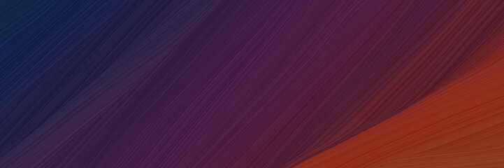 Poster - elegant abstract curved lines flowing header design with very dark violet, saddle brown and very dark blue colors
