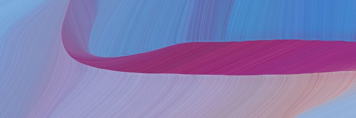 Poster - elegant abstract curved lines moving banner with light slate gray, antique fuchsia and steel blue colors
