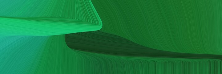Poster - elegant abstract curved lines modern banner design with forest green, dark cyan and medium sea green colors. elegant curved lines with fluid flowing waves and curves