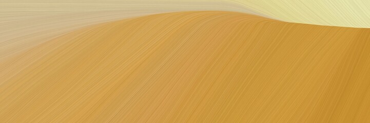 Poster - elegant abstract curved lines surreal designed horizontal banner with peru, tan and burly wood colors