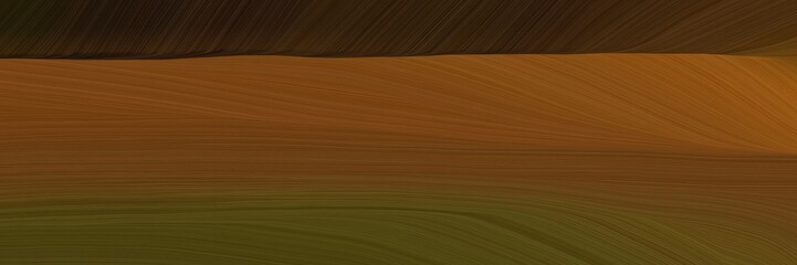 Poster - elegant abstract curved lines decorative banner with chocolate, very dark red and brown colors