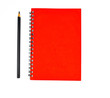 © FinestWebGeek - Black pen beside a red color covered single note paper diary isolated on a white background