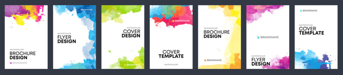 Wall Mural - vector templates for booklet, brochure or flyer watercolor background