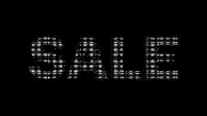 Poster - Animation of the word Sale at white dots letters on black background