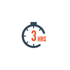 3 hours round timer or Countdown Timer icon. deadline concept. Delivery timer. Stock Vector illustration isolated on white background.