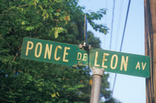 A Sign That Reads ÒPonce De Leon AvÓ