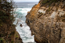 View Of Rock Formations And Rugged Coastline Tasmania